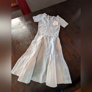 Sandro Meissa Fit And Flare Dress, Women's M/6, Blue/Grey, NWT